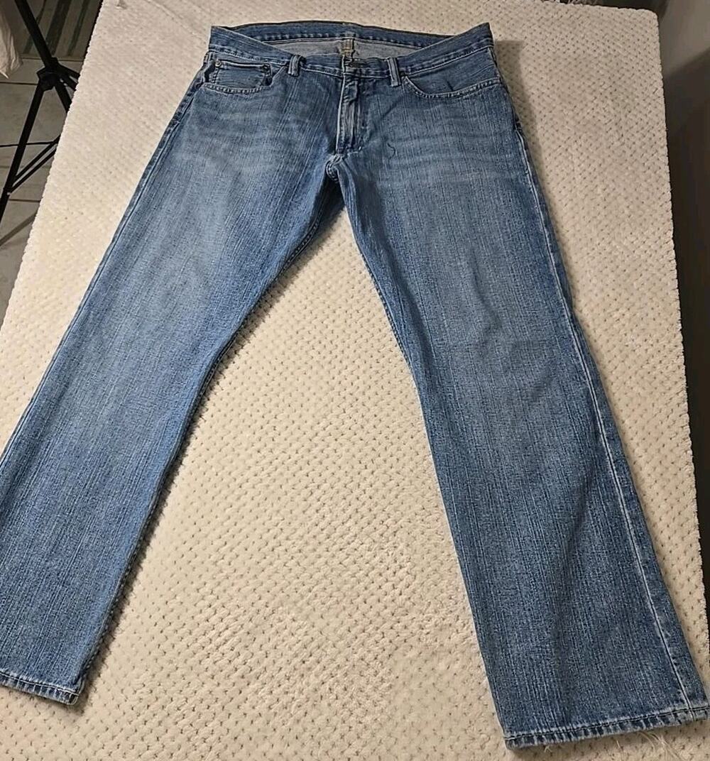 Polo Ralph Lauren Jeans 35x30 Straight Leg Medium Denim Made Mexico Distressed